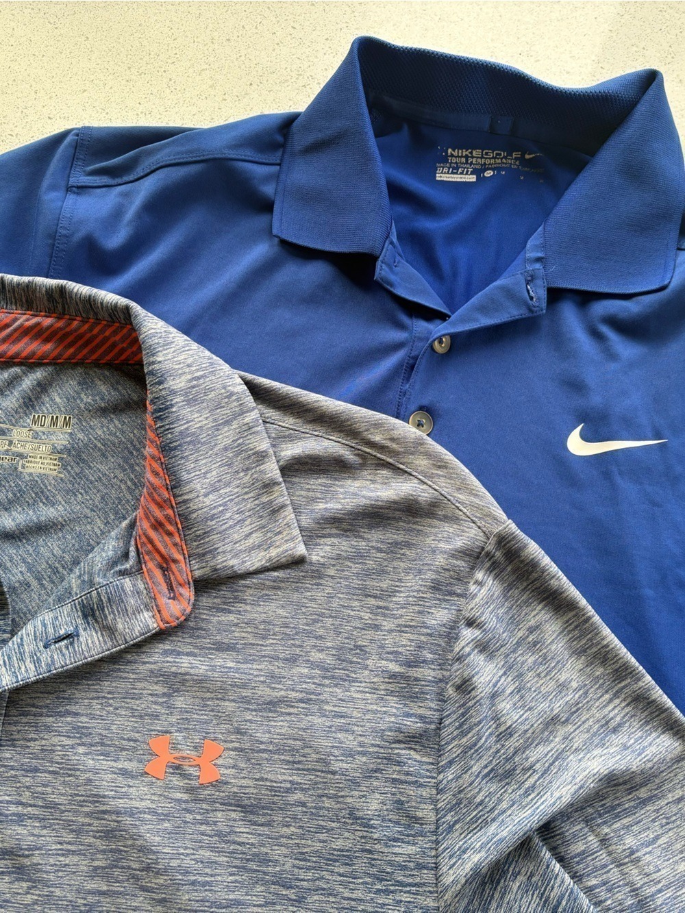 Nike and Under Armour Men's Polo golf shirts